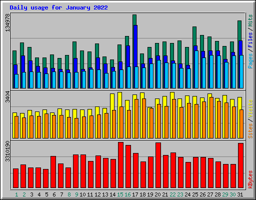 Daily usage for January 2022