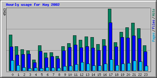 Hourly usage for May 2002