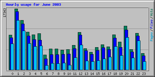 Hourly usage for June 2003
