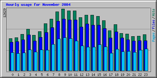 Hourly usage for November 2004
