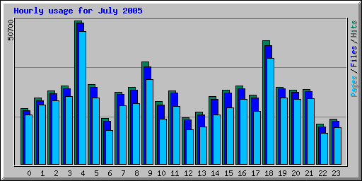 Hourly usage for July 2005