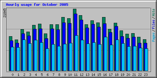 Hourly usage for October 2005