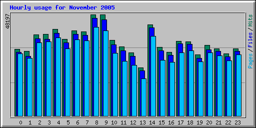 Hourly usage for November 2005