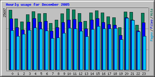 Hourly usage for December 2005