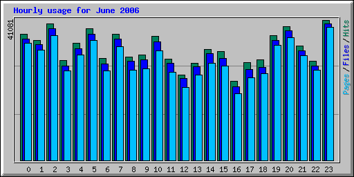 Hourly usage for June 2006