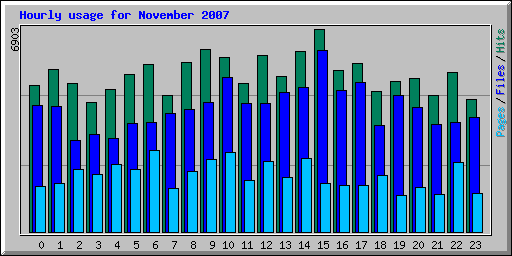 Hourly usage for November 2007