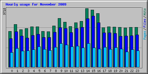 Hourly usage for November 2009