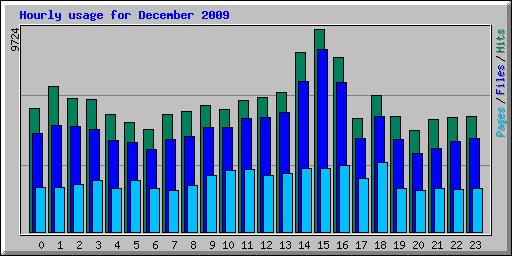 Hourly usage for December 2009