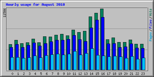 Hourly usage for August 2010