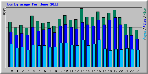 Hourly usage for June 2011