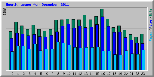 Hourly usage for December 2011