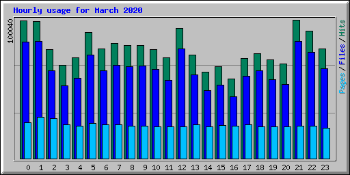 Hourly usage for March 2020