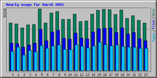 Hourly usage for March 2021