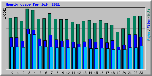 Hourly usage for July 2021