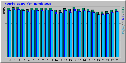 Hourly usage for March 2023