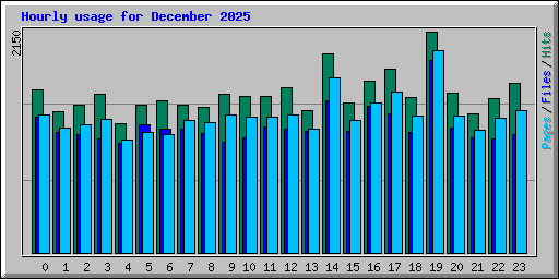 Hourly usage for December 2025